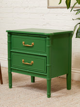 Load image into Gallery viewer, Emerald Faux Bamboo Nightstand