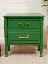 Load image into Gallery viewer, Emerald Faux Bamboo Nightstand