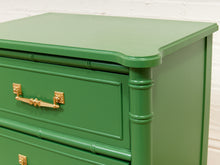 Load image into Gallery viewer, Emerald Faux Bamboo Nightstand