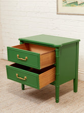 Load image into Gallery viewer, Emerald Faux Bamboo Nightstand