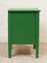 Load image into Gallery viewer, Emerald Faux Bamboo Nightstand
