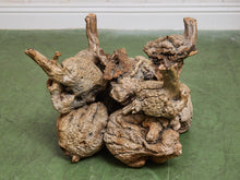 Load image into Gallery viewer, Petrified 1960s Brown Wood Coffee Table Glass Top