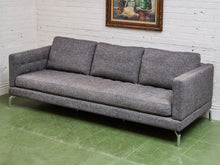 Load image into Gallery viewer, Gray Channeled Apartment Sofa