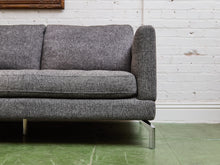 Load image into Gallery viewer, Gray Channeled Apartment Sofa