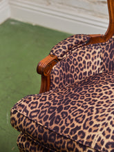 Load image into Gallery viewer, French Louis XV Style Bergere Chair with a Leopard Print Upholstery