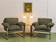 Load image into Gallery viewer, Checker Green Chrome Lounge Chair