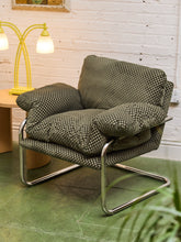 Load image into Gallery viewer, Checker Green Chrome Lounge Chair