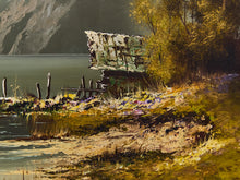 Load image into Gallery viewer, Golden Path to Alpine Stillness Framed Oil Landscape