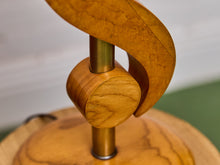 Load image into Gallery viewer, Vintage Carved Wood and Brass Modernist Table Lamp