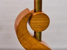 Load image into Gallery viewer, Vintage Carved Wood and Brass Modernist Table Lamp