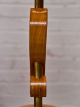 Load image into Gallery viewer, Vintage Carved Wood and Brass Modernist Table Lamp