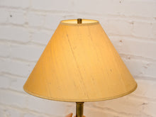 Load image into Gallery viewer, Vintage Carved Wood and Brass Modernist Table Lamp