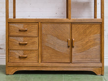 Load image into Gallery viewer, Vintage Reeded Wood Etagere with Drawers and Cabinet