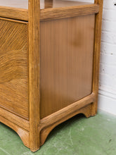 Load image into Gallery viewer, Vintage Reeded Wood Etagere with Drawers and Cabinet