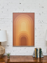 Load image into Gallery viewer, Framed Retro Arch Print – Warm Orange Mid-Century Modern Graphic