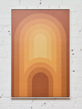 Load image into Gallery viewer, Framed Retro Arch Print – Warm Orange Mid-Century Modern Graphic