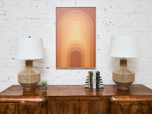 Load image into Gallery viewer, Framed Retro Arch Print – Warm Orange Mid-Century Modern Graphic