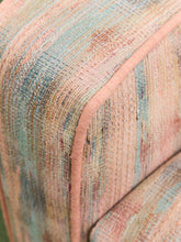 Load image into Gallery viewer, 1950’s Striped Tufted Loveseat with Pink Piping