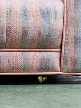 Load image into Gallery viewer, 1950’s Striped Tufted Loveseat with Pink Piping