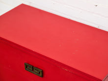 Load image into Gallery viewer, Mid-century modern Hollywood Regency Red three Drawer Chest