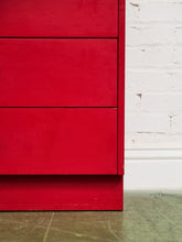 Load image into Gallery viewer, Mid-century modern Hollywood Regency Red three Drawer Chest