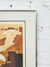 Load image into Gallery viewer, Signed Coastal Bird Serigraph – Mid-Century Modern Framed