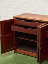 Load image into Gallery viewer, Asian Antique Solid Rosewood Credenza with Brass Hardware