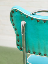 Load image into Gallery viewer, Set of 4 Turquoise Rare Hairpin Leg Sweetheart Diner Chairs