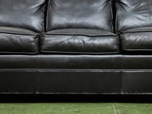Load image into Gallery viewer, Black Leather Pillow Back Sofa