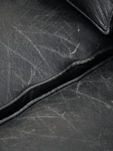 Load image into Gallery viewer, Black Leather Pillow Back Sofa