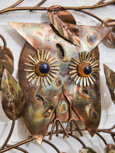 Load image into Gallery viewer, Mid Century Brutalist Owl Brass and Copper Wall Sculpture