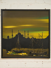 Load image into Gallery viewer, Mid Century Green and Yellow Nautical Art