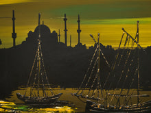 Load image into Gallery viewer, Mid Century Green and Yellow Nautical Art