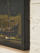 Load image into Gallery viewer, Mid Century Green and Yellow Nautical Art