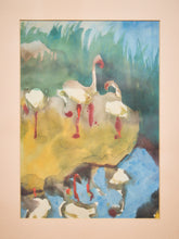 Load image into Gallery viewer, Swans Reflections Abstract Watercolor
