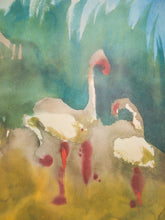 Load image into Gallery viewer, Swans Reflections Abstract Watercolor