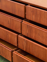 Load image into Gallery viewer, Westnofa Mid Century Teak Plinth Base 8 Drawer Dresser
