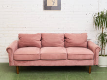 Load image into Gallery viewer, Mauve Velvet Sofa