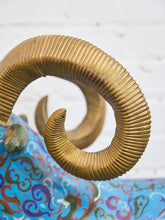 Load image into Gallery viewer, Large Vintage Chinese Brass Enamel Ram Cloisonne Figure