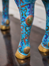 Load image into Gallery viewer, Large Vintage Chinese Brass Enamel Ram Cloisonne Figure