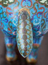 Load image into Gallery viewer, Large Vintage Chinese Brass Enamel Ram Cloisonne Figure