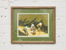 Load image into Gallery viewer, Framed Vietnamese Silk Embroidery of Rice Harvest Scene