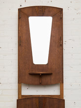 Load image into Gallery viewer, Art Nuevau Tiger Oak Hall Tree with Umbrella Stand