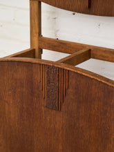 Load image into Gallery viewer, Art Nuevau Tiger Oak Hall Tree with Umbrella Stand