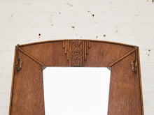 Load image into Gallery viewer, Art Nuevau Tiger Oak Hall Tree with Umbrella Stand