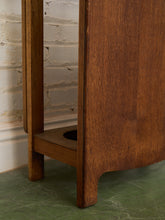 Load image into Gallery viewer, Art Nuevau Tiger Oak Hall Tree with Umbrella Stand