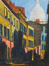 Load image into Gallery viewer, Vintage Montmartre Street Scene Painting by N. Krims