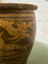 Load image into Gallery viewer, Vintage 1960s X Large Tony Duquette Style Asian Brown Dragon Egg Pot