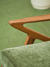 Load image into Gallery viewer, Ziggy Walnut Lounge Chair in Green