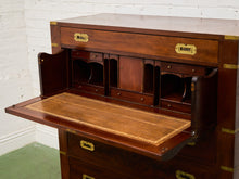 Load image into Gallery viewer, Late 19th English Walnut Georgian Chest of Drawers With Desk Pullout